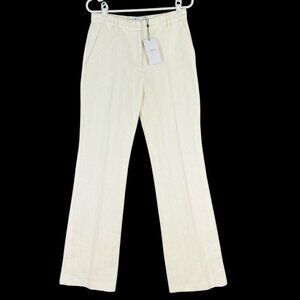$425.00 IRO PARIS Women's Talisa Ecru Pants Size US 6 Linen Blend Striped NWT